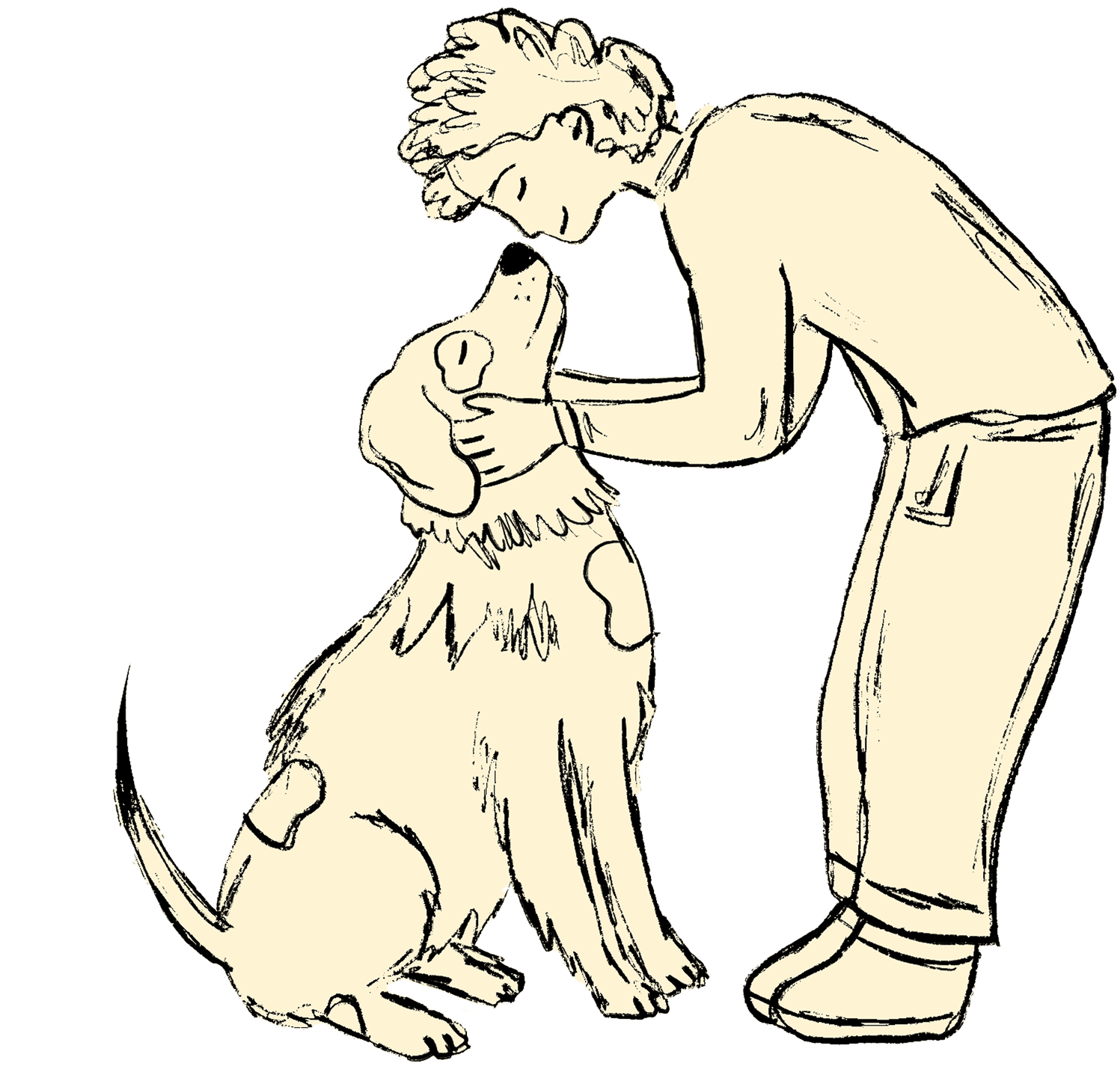 image animé maitre avec son chien